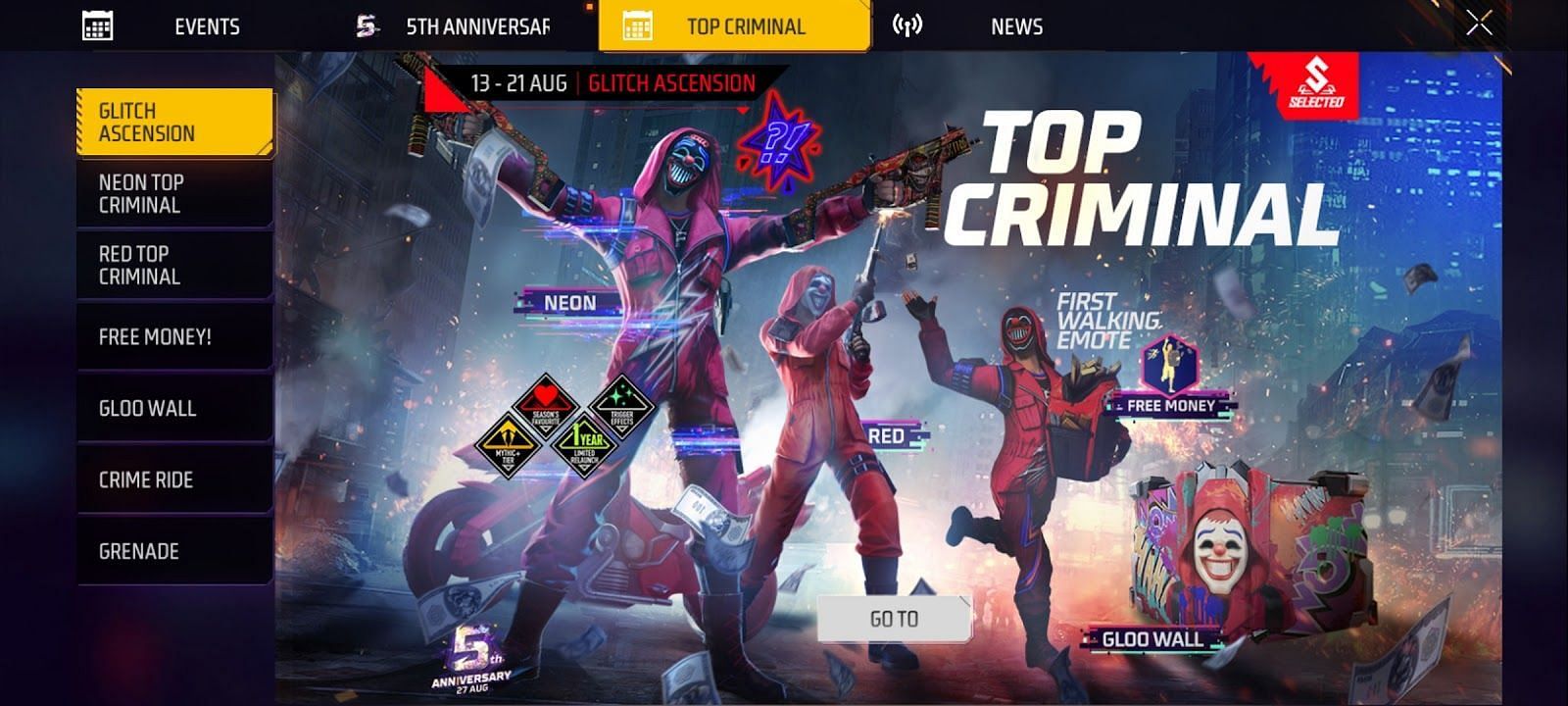The Glitch Ascension event in Free Fire MAX (Image via Garena)